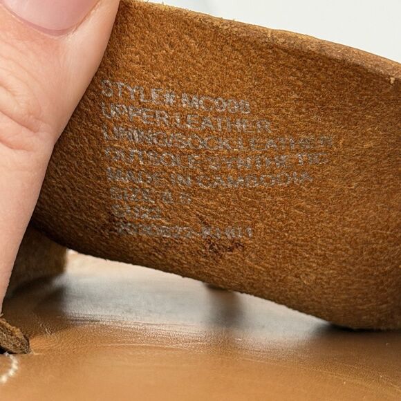 Madewell The Boardwalk Post Slide Women's Size 8.5 Tan Leather Sandals Thong - Picture 8 of 8